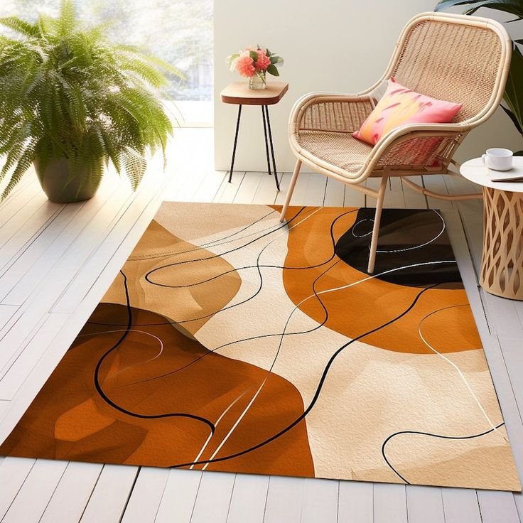 Hand tufted wool rug