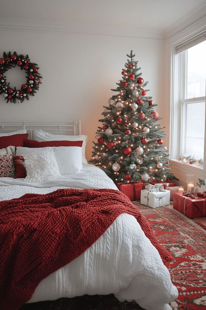 red and white christmas decor