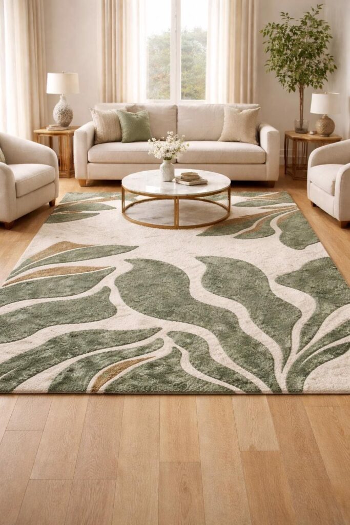 Rug color for brown sofa